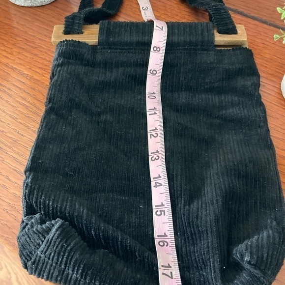 Vintage Black Corduroy Purse handmade - Picture 5 of 7